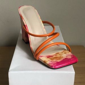 Chunky heel mule multi color 5.5